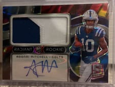 2024 Panini Spectra Radiant Rookie Patch Signatures Adonai Mitchell #RRP-AML card