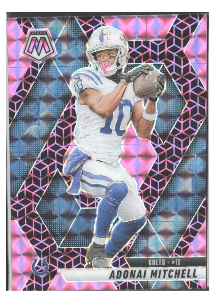 2025 Panini Mosaic Base Set Adonai Mitchell Pink Spectris #203 card