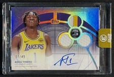 2025-26 Topps 3 Rookie 3 Patch Autographs Horizontal Adou Thiero #RPH-AT card