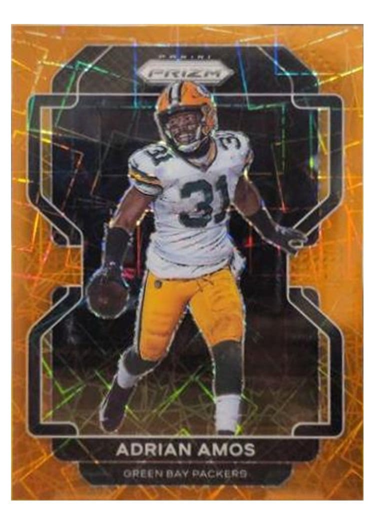 2021 Panini Prizm Base Set Adrian Amos Orange Lazer Prizm #143 card