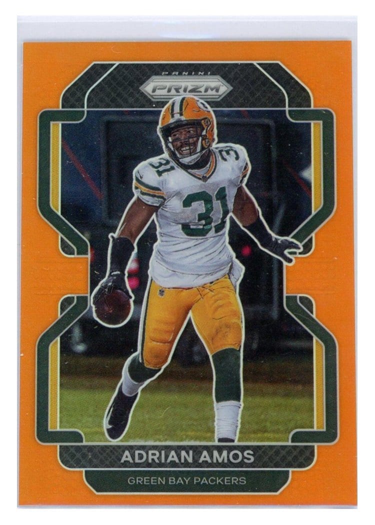 2021 Panini Prizm Base Set Adrian Amos Orange Prizm #143 card