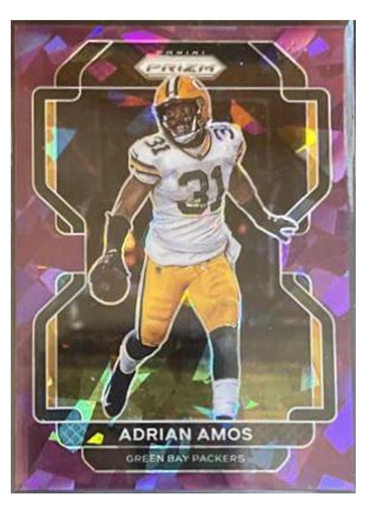 2021 Panini Prizm Base Set Adrian Amos Purple Ice Prizm #143 card