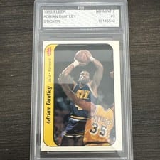 1986 Fleer Sticker Adrian Dantley #3 card