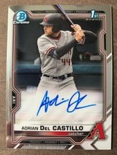 2021 Bowman Draft Chrome Draft Autographs Adrian Del Castillo #CDA-AD card