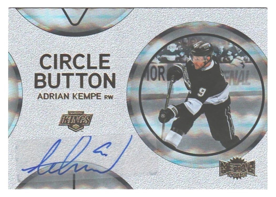 2025-26 SkyBox Metal Universe Circle Button Auto Adrian Kempe #CB-12 card