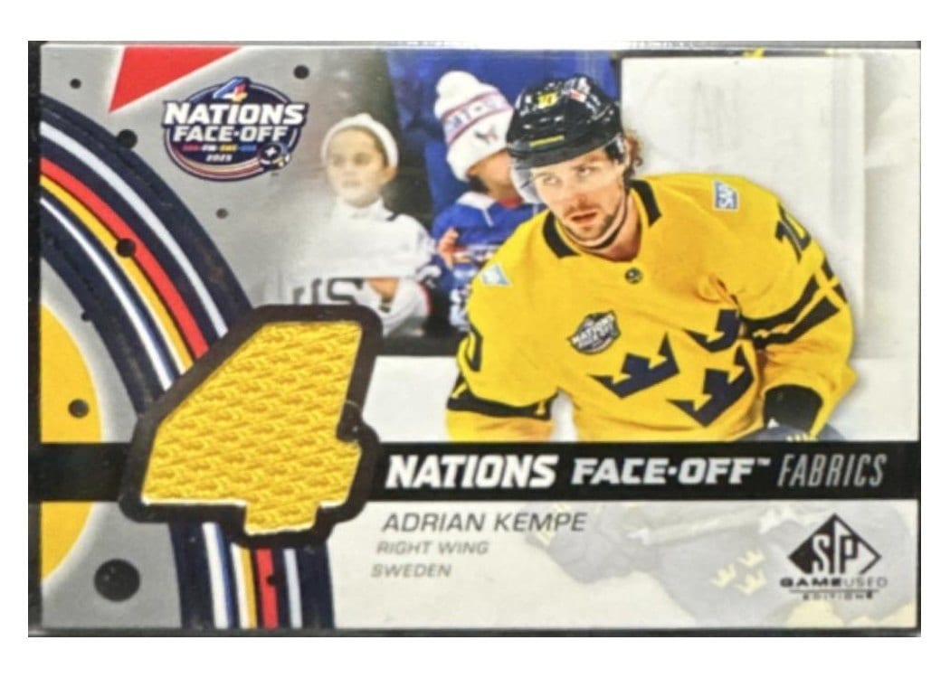 2025-26 SP Game Used 2025 4 Nations Face-Off Fabrics Adrian Kempe #4N-AK card