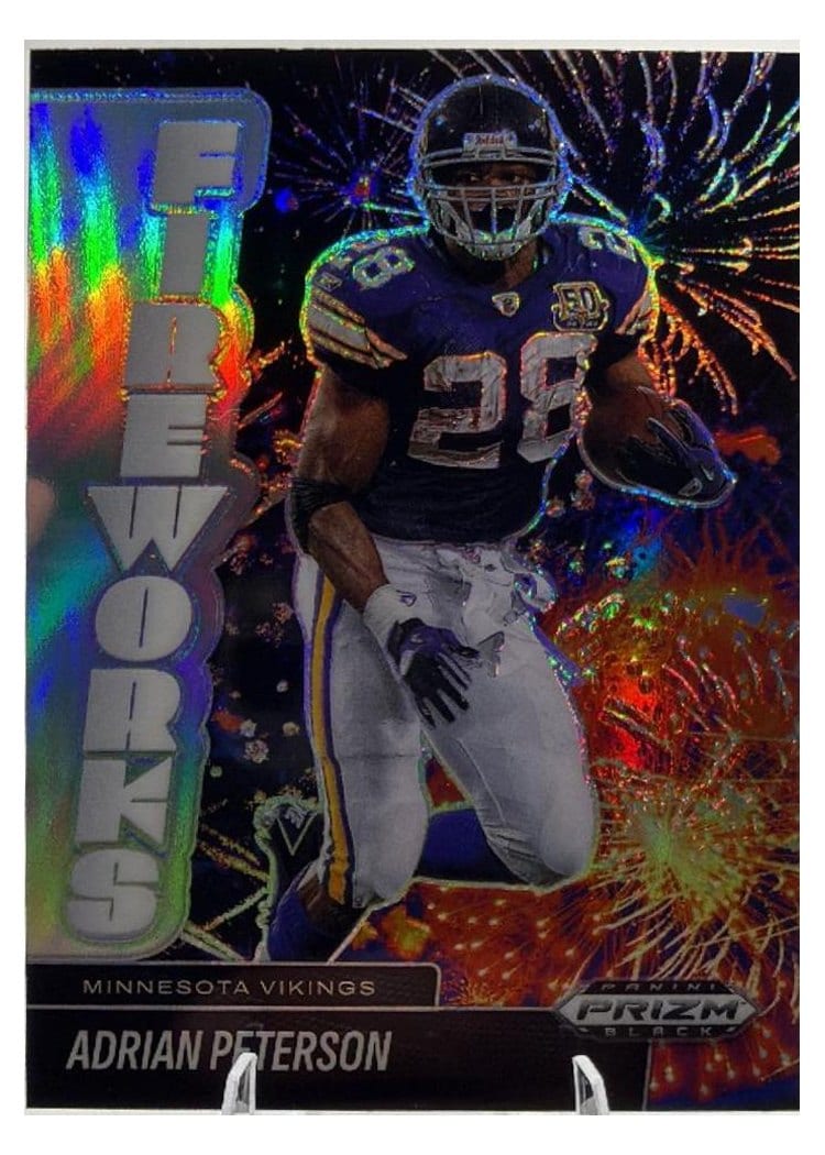 2025 Panini Prizm Black Fireworks Adrian Peterson #16 card