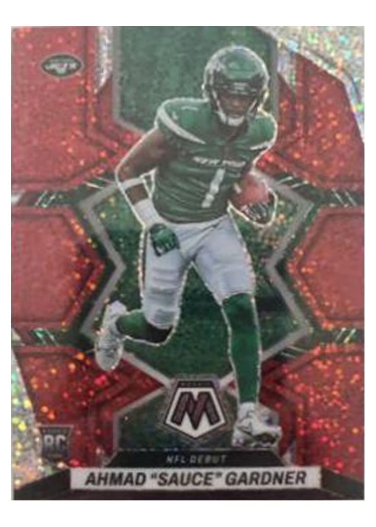 2022 Panini Mosaic Base Set Ahmad "Sauce" Gardner Red Sparkle #289 card