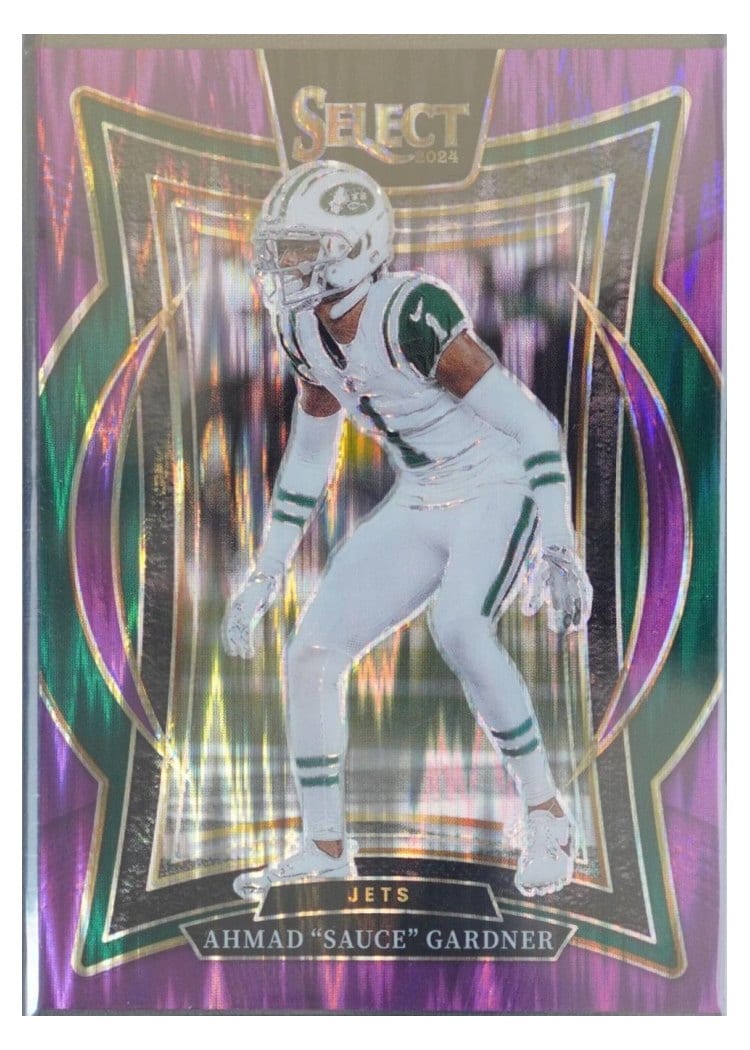 2024 Panini Select Base Set Ahmad "Sauce" Gardner Purple Prizm Shock #93 card