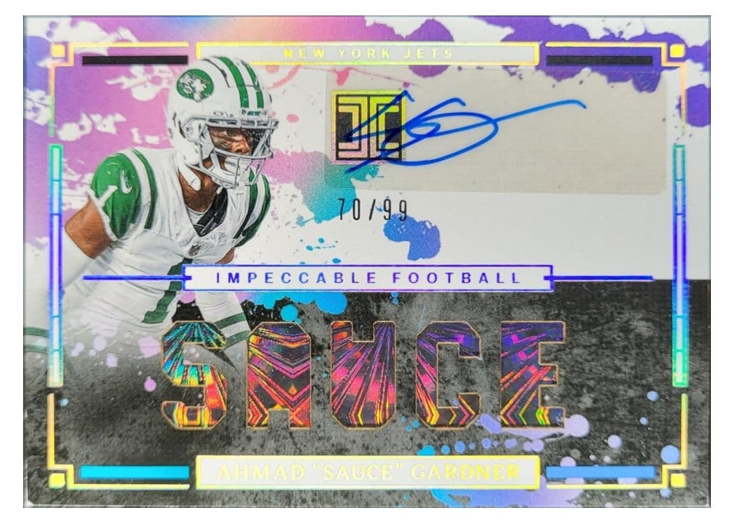2025 Panini Impeccable Impeccable Nickname Autographs Ahmad "Sauce" Gardner #6 card