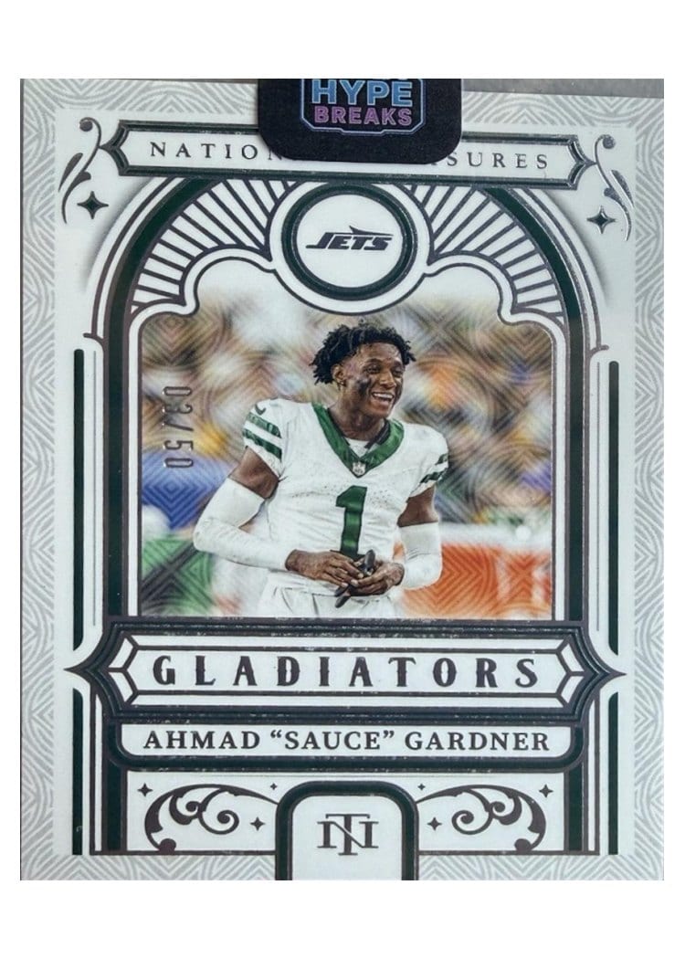 2025 Panini National Treasures Gladiators Ahmad "Sauce" Gardner #14 card