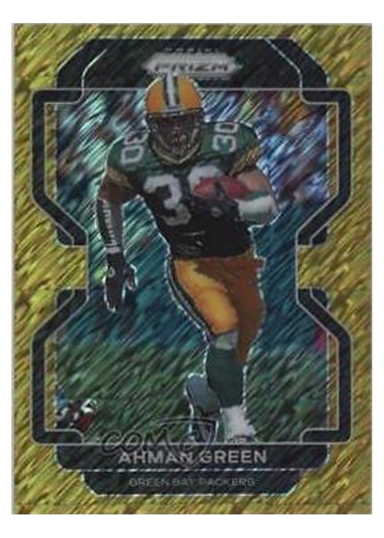 2021 Panini Prizm Base Set Ahman Green Gold Shimmer #145 card