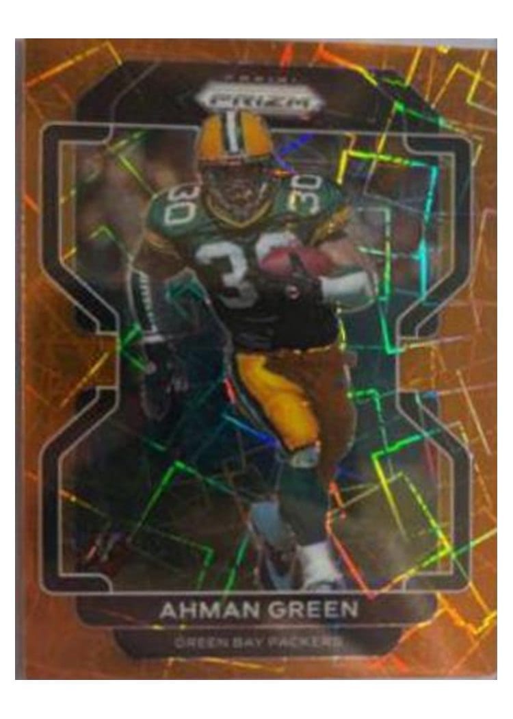 2021 Panini Prizm Base Set Ahman Green Orange Lazer Prizm #145 card