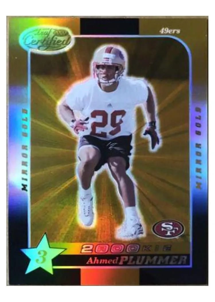 2000 Leaf Certified Ahmed Plummer 3 Star Mirror Gold #183 card