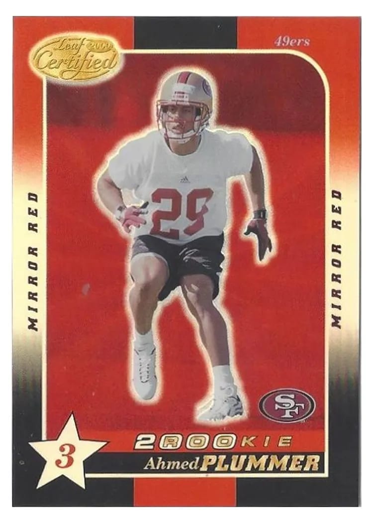 2000 Leaf Certified Ahmed Plummer 3 Star Mirror Red #183 card