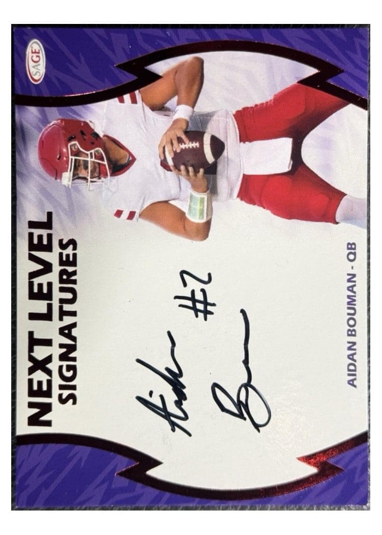 2026 SAGE Football Next Level Signatures Aidan Bouman #NLS-AB card
