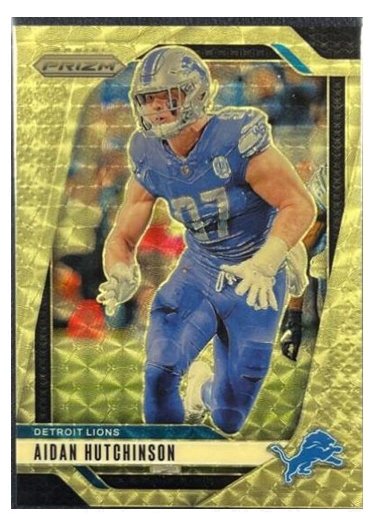 2024 Panini Prizm Base Set Aidan Hutchinson Gold Vinyl #97 card