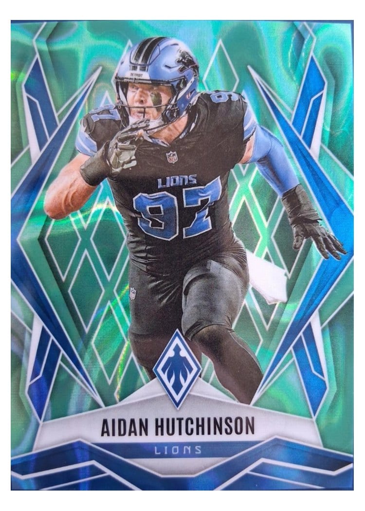 2025 Panini Phoenix Base Set Aidan Hutchinson Teal Lava #21 card