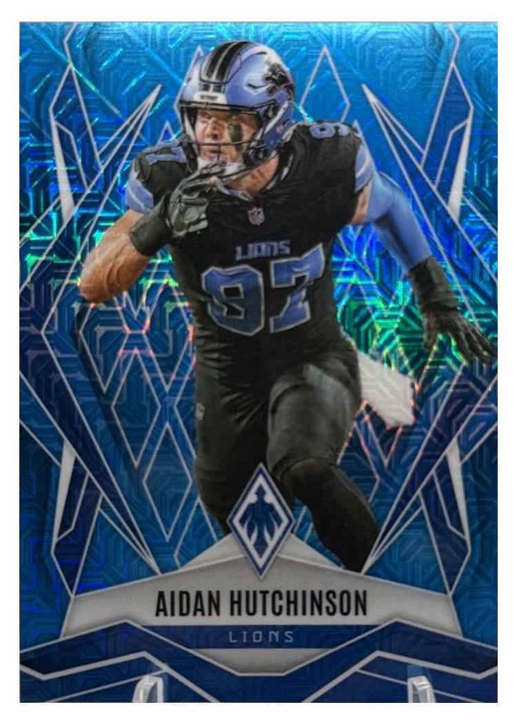 2025 Panini Phoenix Base Set Aidan Hutchinson Light Blue Mojo #21 card