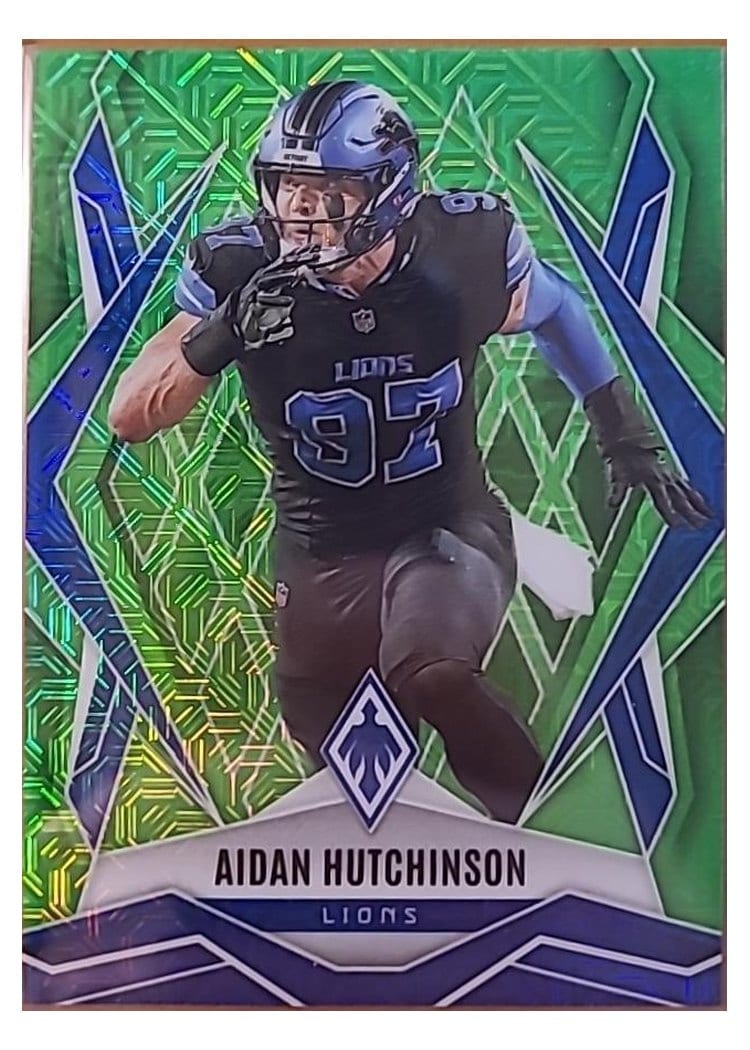 2025 Panini Phoenix Base Set Aidan Hutchinson Lime Green Mojo #21 card