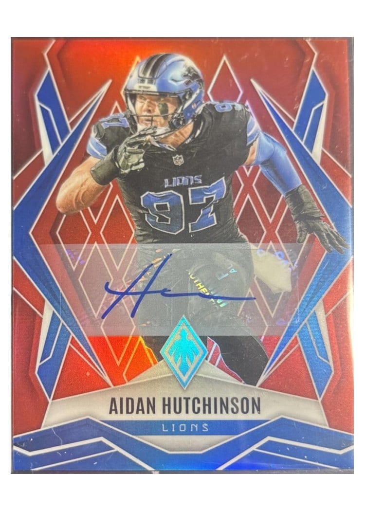 2025 Panini Phoenix Base Set Aidan Hutchinson Red Autograph #21 card
