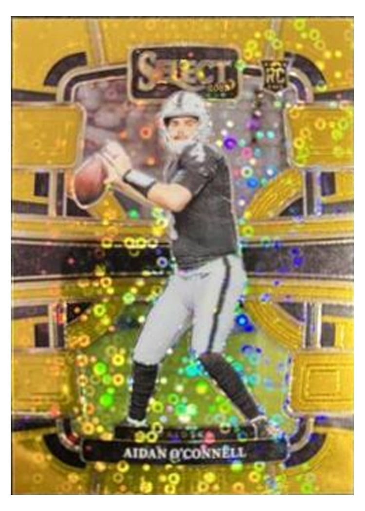 2023 Panini Select Base Set Aidan O'Connell Gold Prizm #58 card