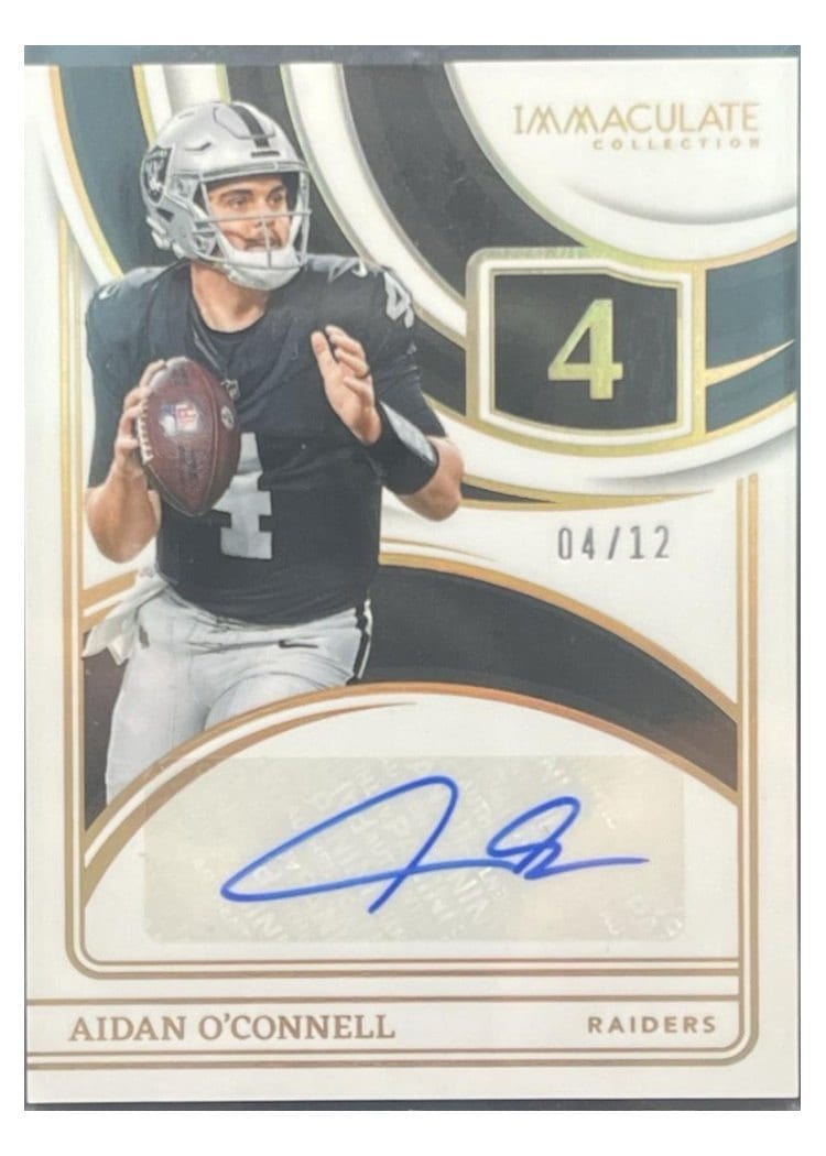 2024 Panini Immaculate Collection Immaculate Numbers Signatures Aidan O'Connell #13 card