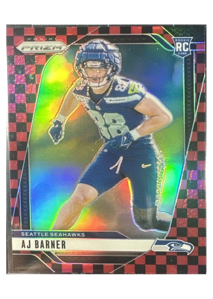 2024 Panini Prizm Base Set AJ Barner Black Red Checker #304 card