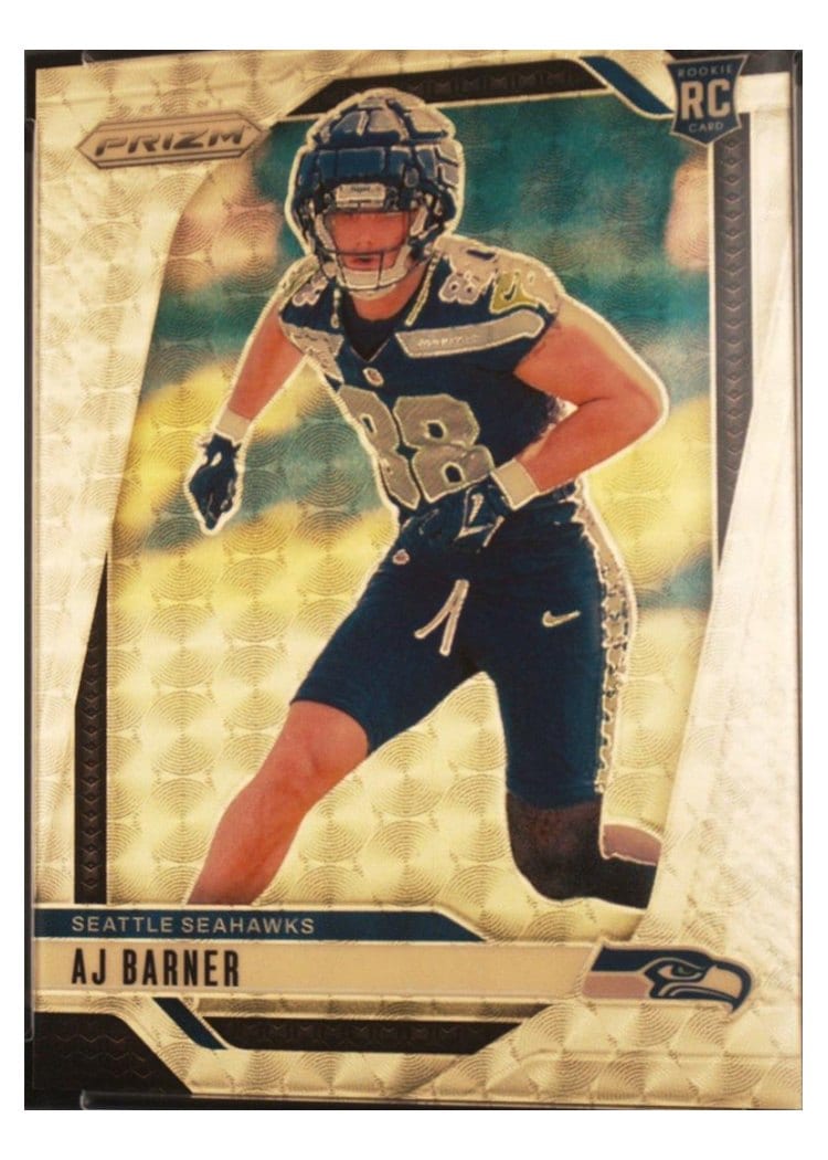 2024 Panini Prizm Base Set AJ Barner Gold Vinyl #304 card
