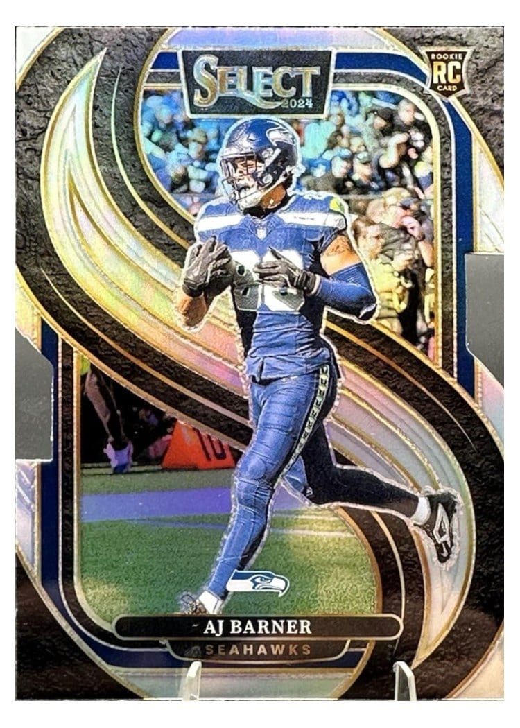 2024 Panini Select Base Set AJ Barner Silver Prizm Die-Cut #103 card
