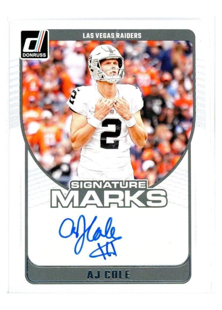 2024 Donruss Signature Marks AJ Cole #SMA-AJC card