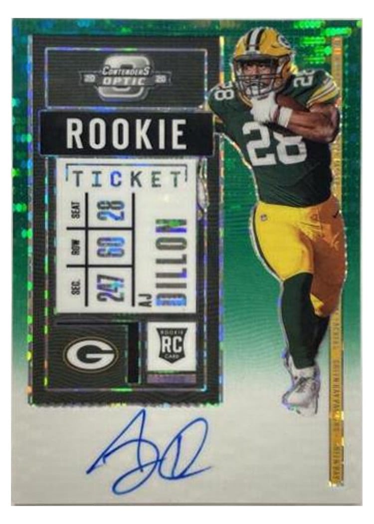 2020 Panini Contenders Optic Base Set AJ Dillon #126 card