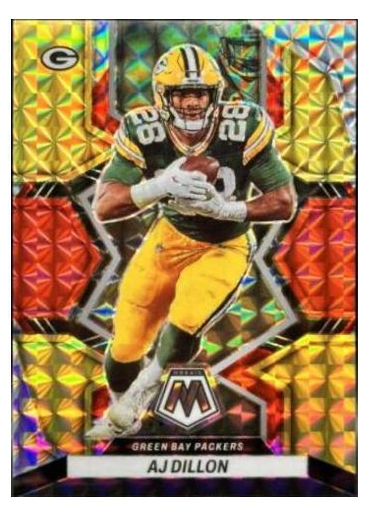 2023 Panini Mosaic Base Set AJ Dillon #84 card