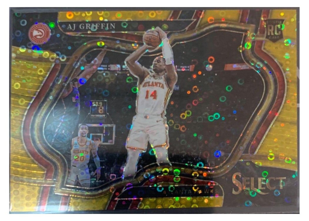 2022-23 Panini Select Base Set AJ Griffin Gold Disco Prizm #274 card
