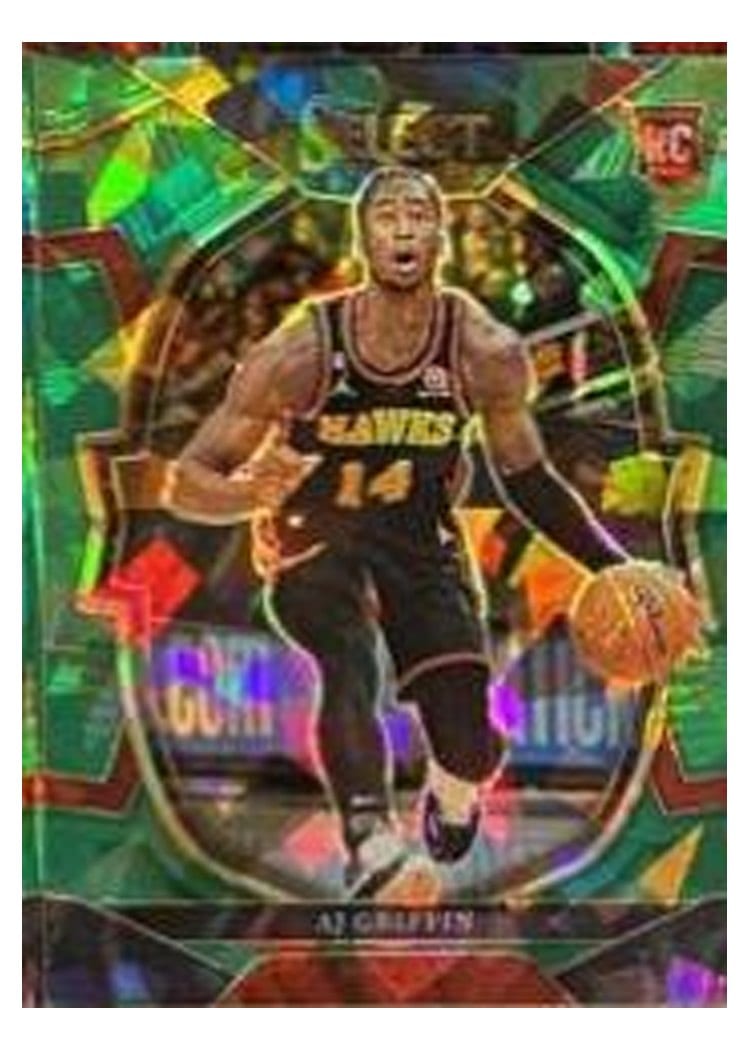 2022-23 Panini Select Base Set AJ Griffin Green Shock Prizm #274 card