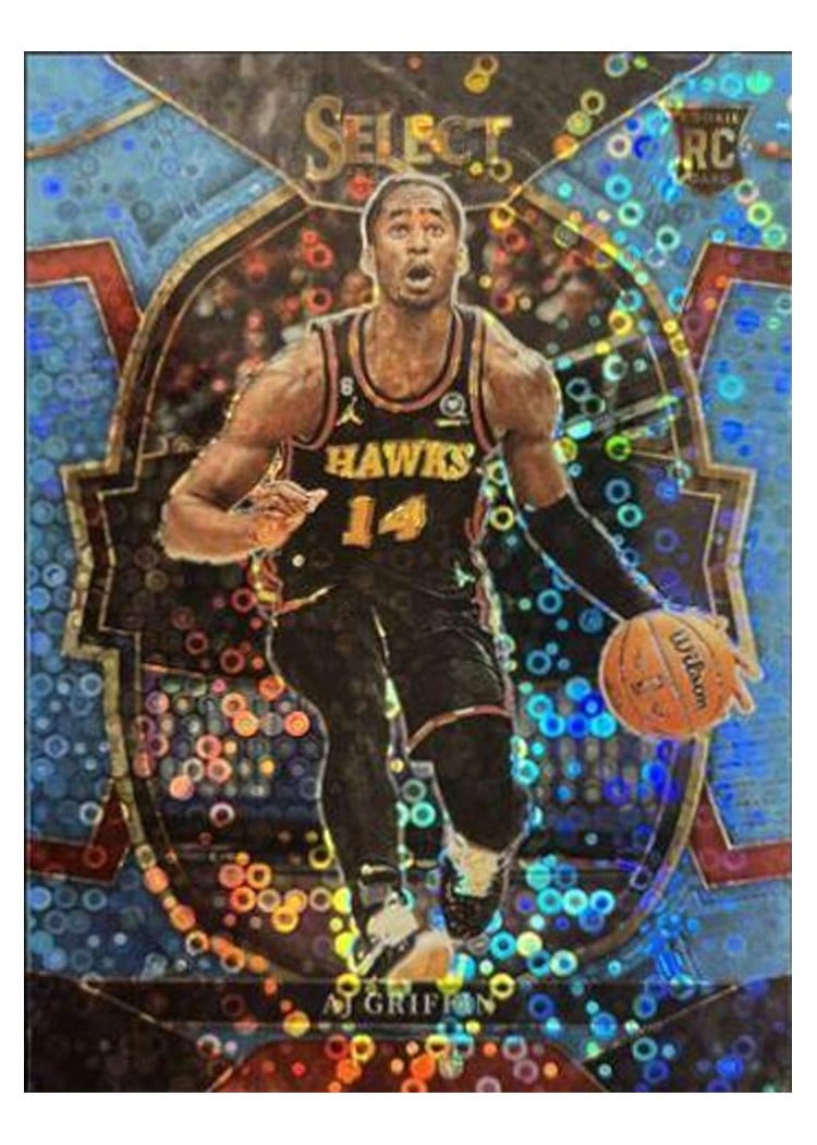 2022-23 Panini Select Base Set AJ Griffin Light Blue Disco Prizm #88 card