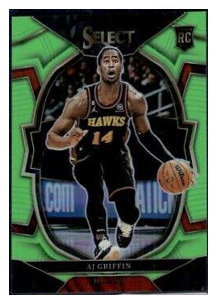 2022-23 Panini Select Base Set AJ Griffin Neon Green Prizm #88 card