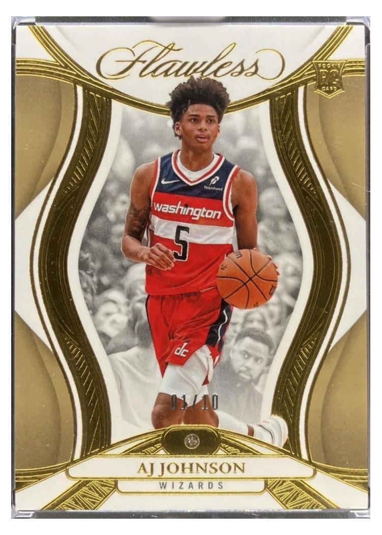 2024-25 Panini Flawless Base Gems AJ Johnson Gold #80 card