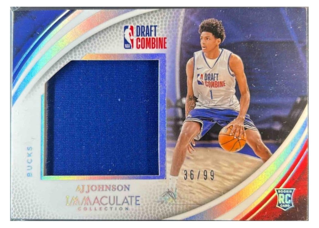 2024-25 Panini Immaculate Collection Draft Combine Memorabilia Set AJ Johnson #2 card