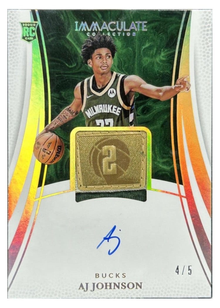 2024-25 Panini Immaculate Collection Rookie Championship Tags Autographs Set AJ Johnson #17 card