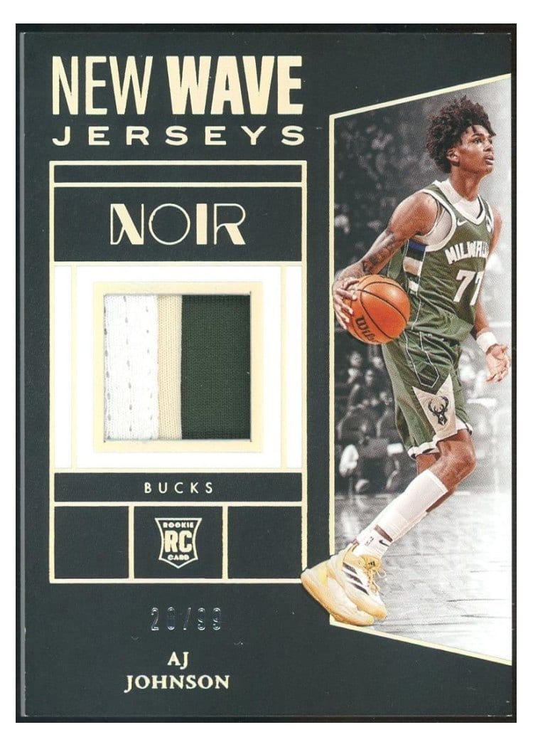 2024-25 Panini Noir New Wave Jerseys Set AJ Johnson #10 card
