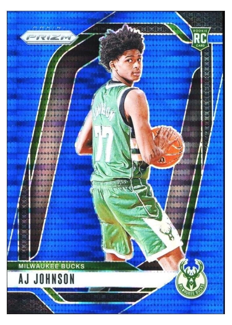 2024-25 Panini Prizm Base Set AJ Johnson Blue Pulsar #251 card