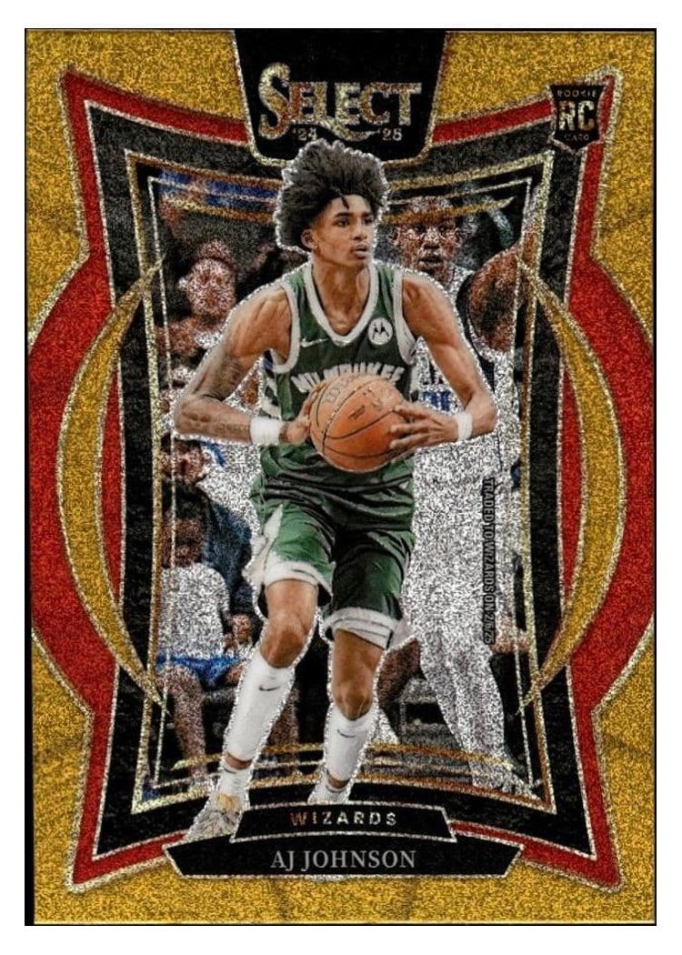 2024-25 Panini Select Base Set AJ Johnson Gold Glitter Prizm #67 card