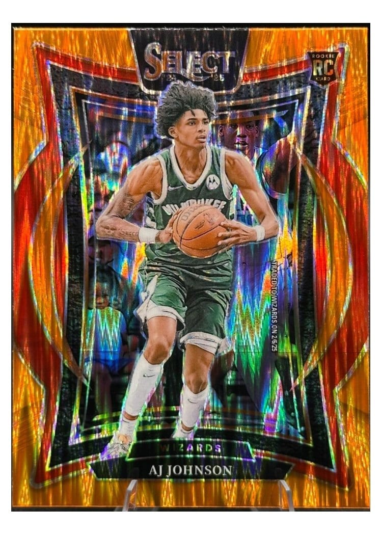 2024-25 Panini Select Base Set AJ Johnson Orange Tectonic Prizm #67 card