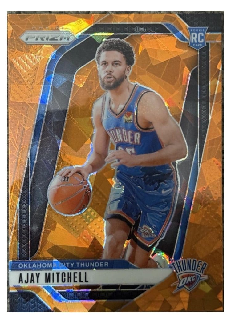 2024-25 Panini Prizm Base Set Ajay Mitchell Orange Ice #226 card