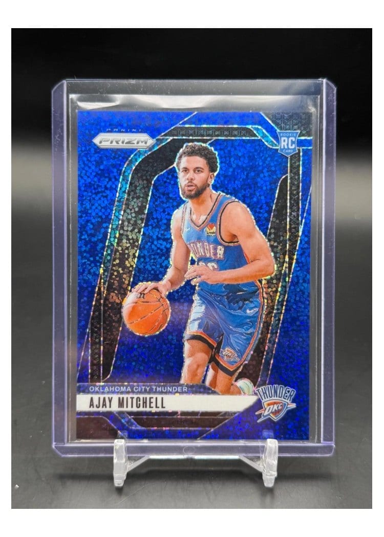 2024-25 Panini Prizm Base Set Ajay Mitchell Blue Sparkle #226 card