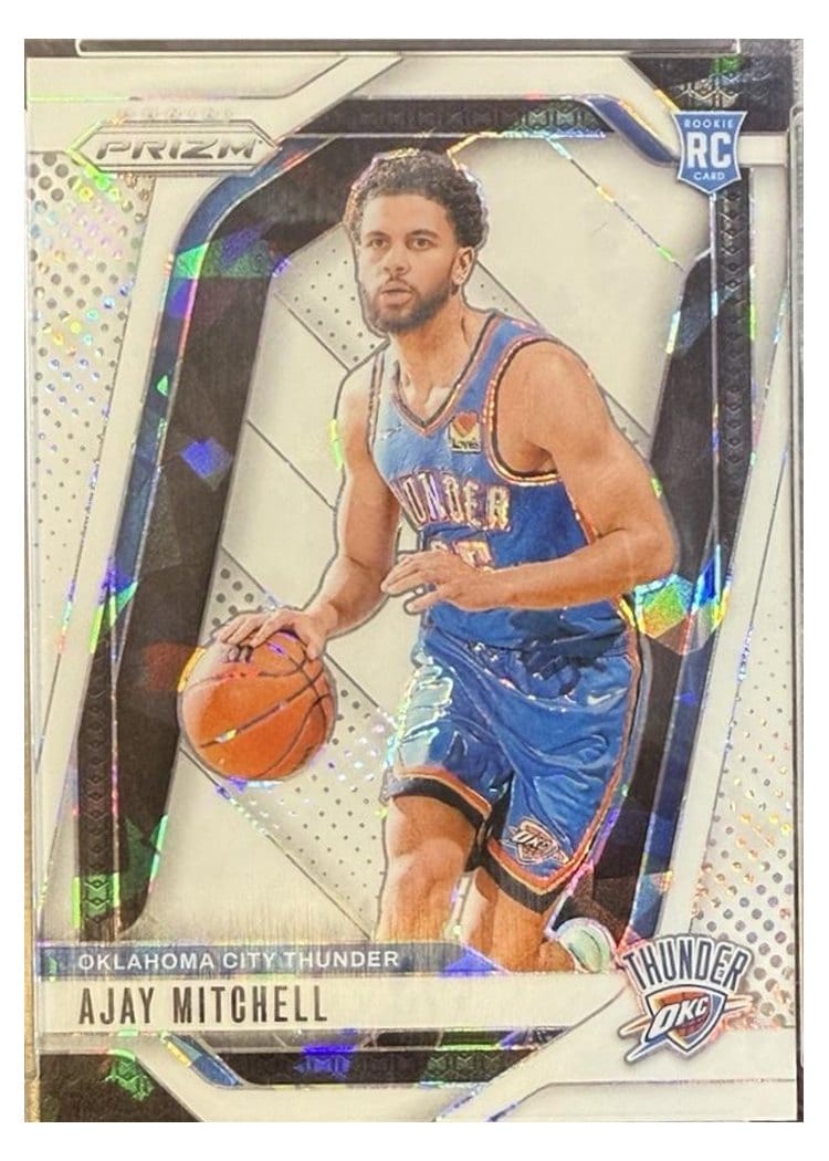 2024-25 Panini Prizm Base Set Ajay Mitchell White Ice #226 card