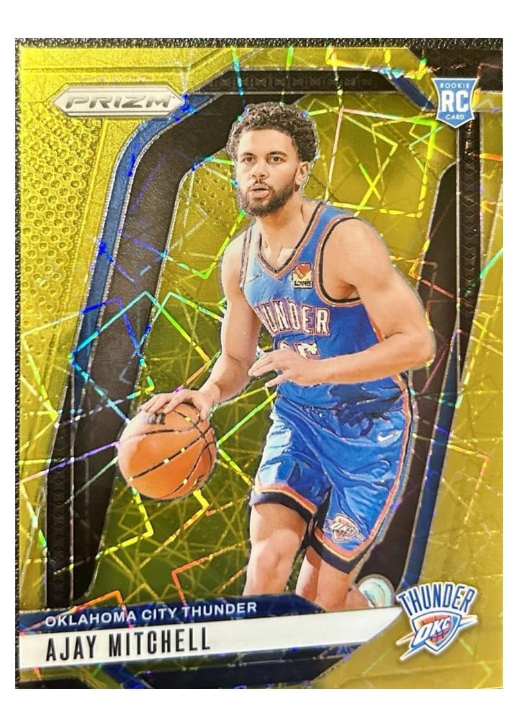 2024-25 Panini Prizm Base Set Ajay Mitchell Lazer Gold #226 card