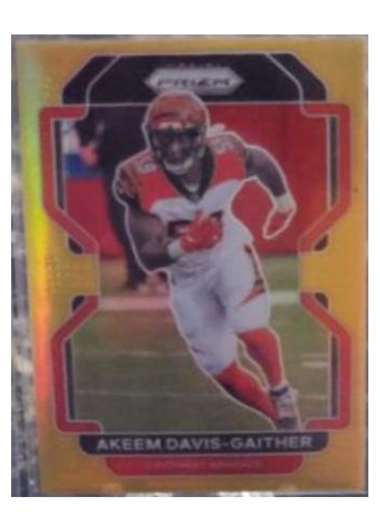 2021 Panini Prizm Base Set Akeem Davis-Gaither Gold Shimmer #275 card