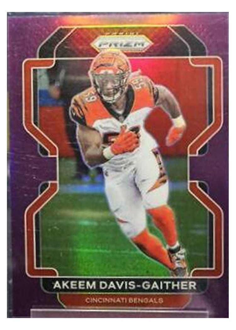 2021 Panini Prizm Base Set Akeem Davis-Gaither Purple Prizm #275 card